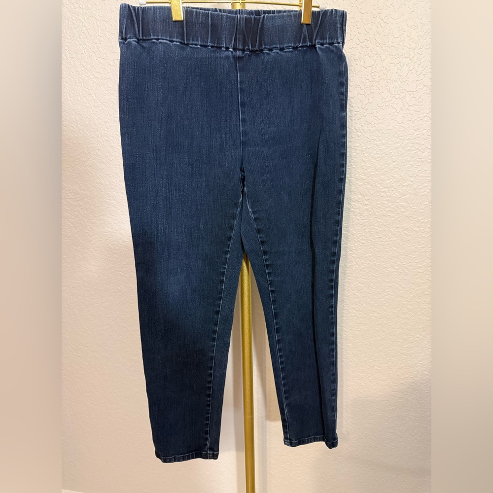 Soft Surroundings High-Rise Dark Blue Skinny Jeans for Women  (B7)